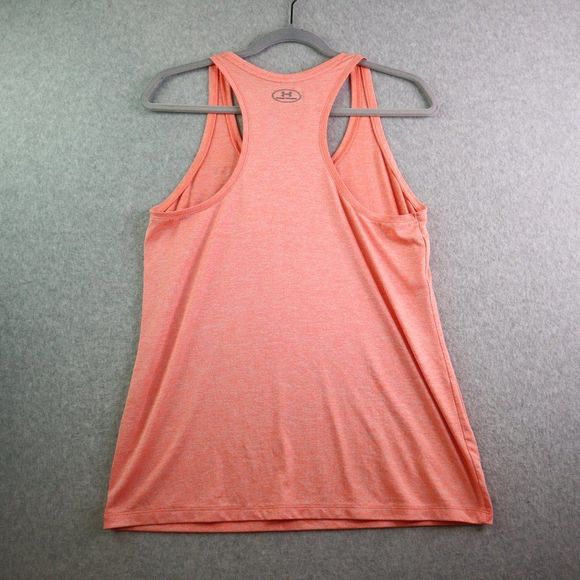 Womens Under Armour Tank Top Medium Pink Peach Heat Gear Loose Fit Athletic - Picture 4 of 12